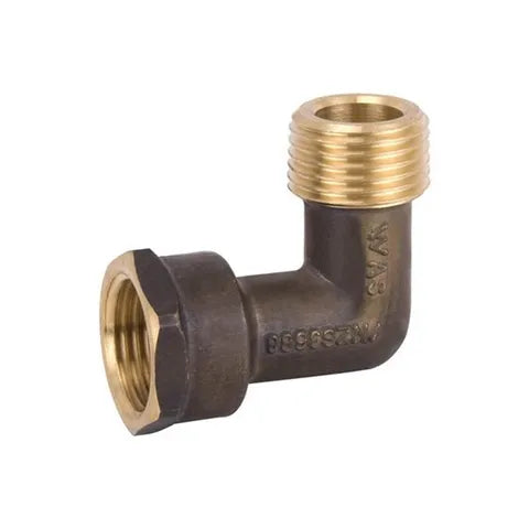 Brass Fitting - Screwed Elbow Male and Female 15mm (1/2") Lead Free