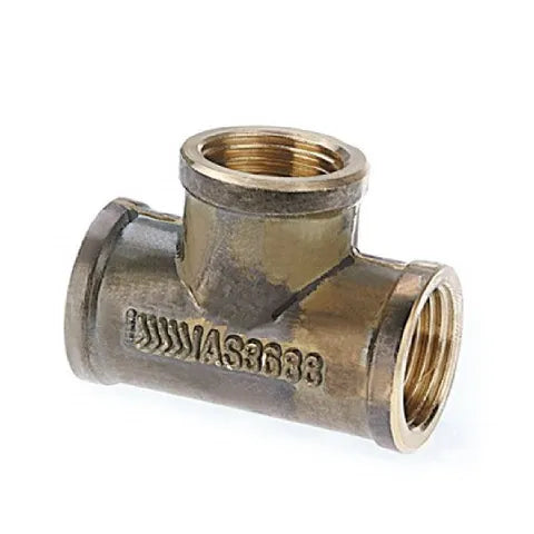 Brass Fitting - Screwed Tee 20mm (3/4") Lead Free