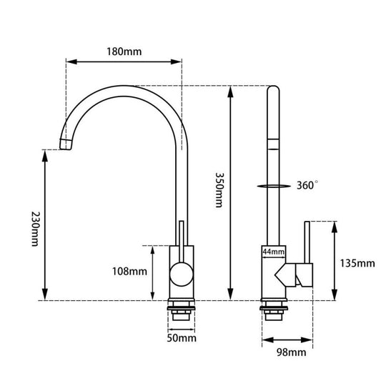 Brushed Nickel Standard Kitchen Mixer image 1