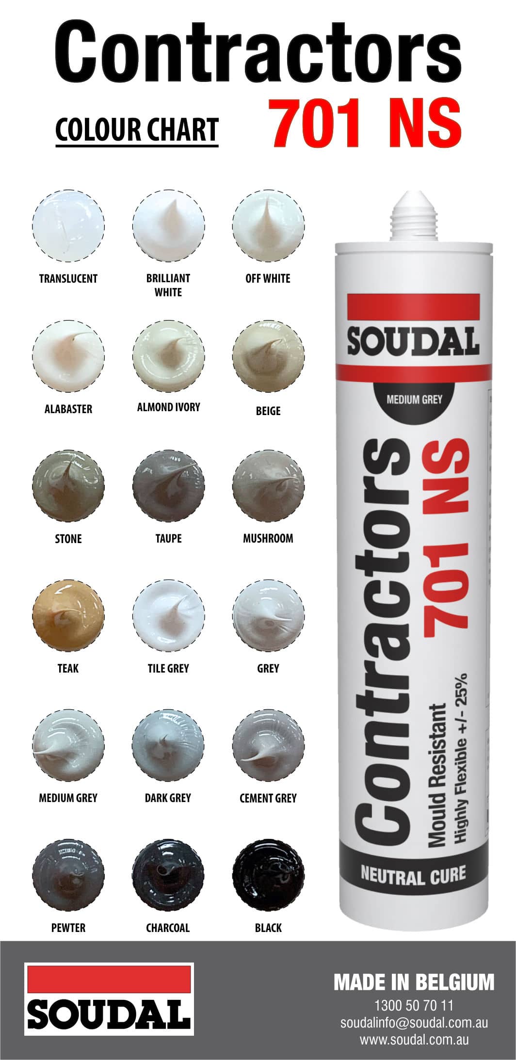Soudal Contractors 701 NS 300mL (Variety Colours) image 1