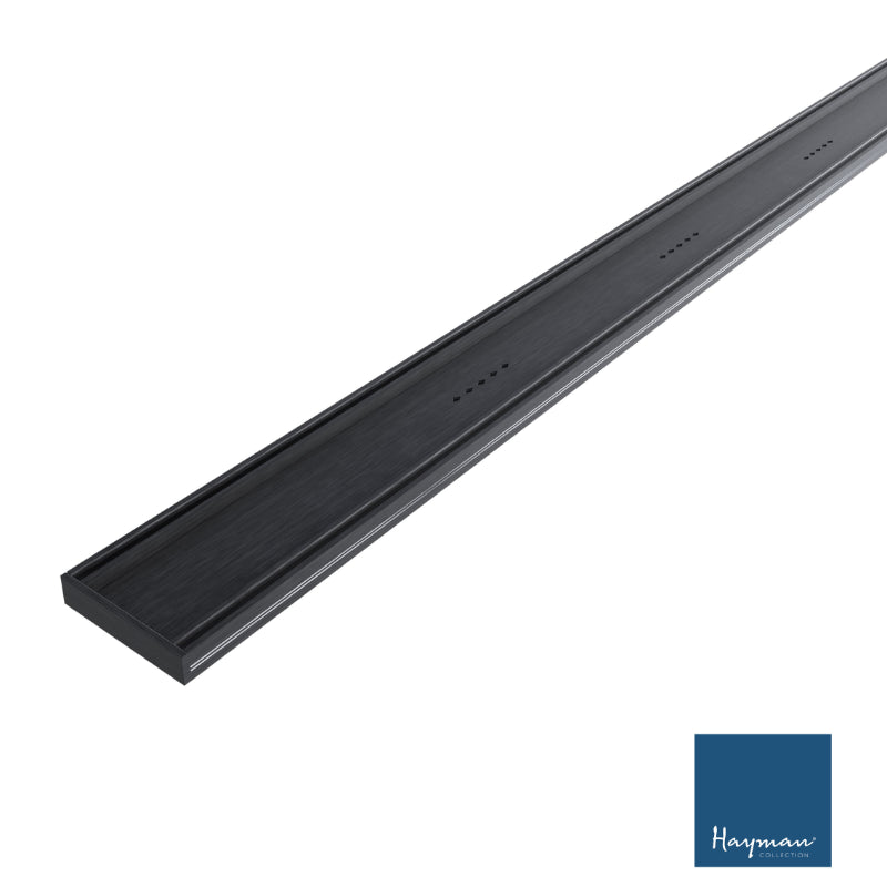 HAYMAN Aluminium Tile In Drain 3m x 100mm x 21mm Brushed Black image 0