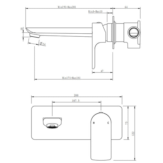 VOG Brushed Brass Spout Mixer image 1