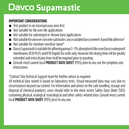 Davco 15L Supamastic Tile Adhesive (Pick-Up Only)
