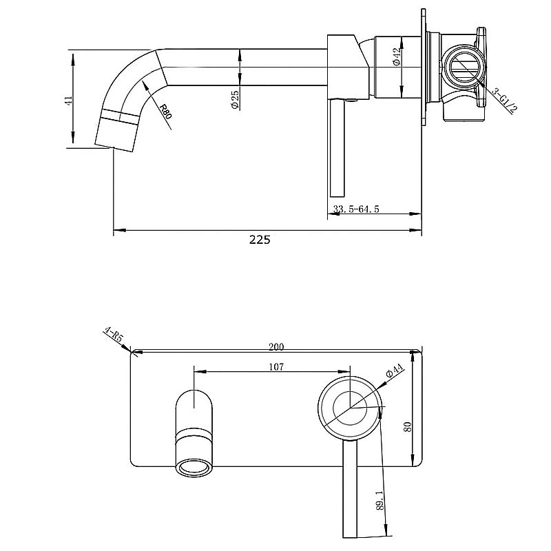 LUDIC PIN Chrome Spout Mixer image 1